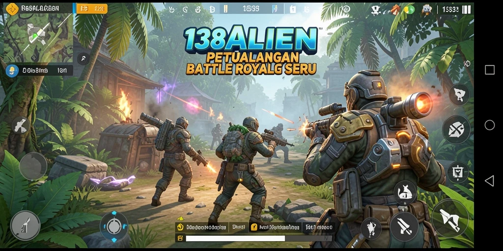Screenshot gameplay epic dari 138ALIEN di medan pertempuran.