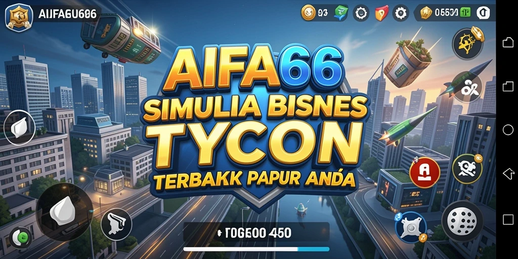 Tampilan gameplay menarik dari AIFA66 yang menggambarkan simulasi bisnis.