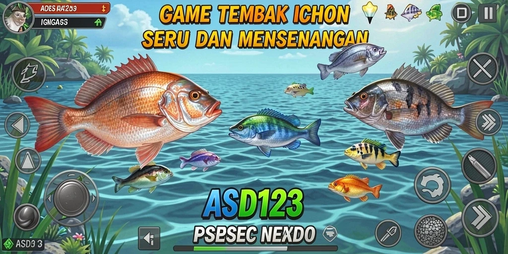 Screenshot utama <strong>ASD123</strong> menampilkan momen menembak ikan yang seru.