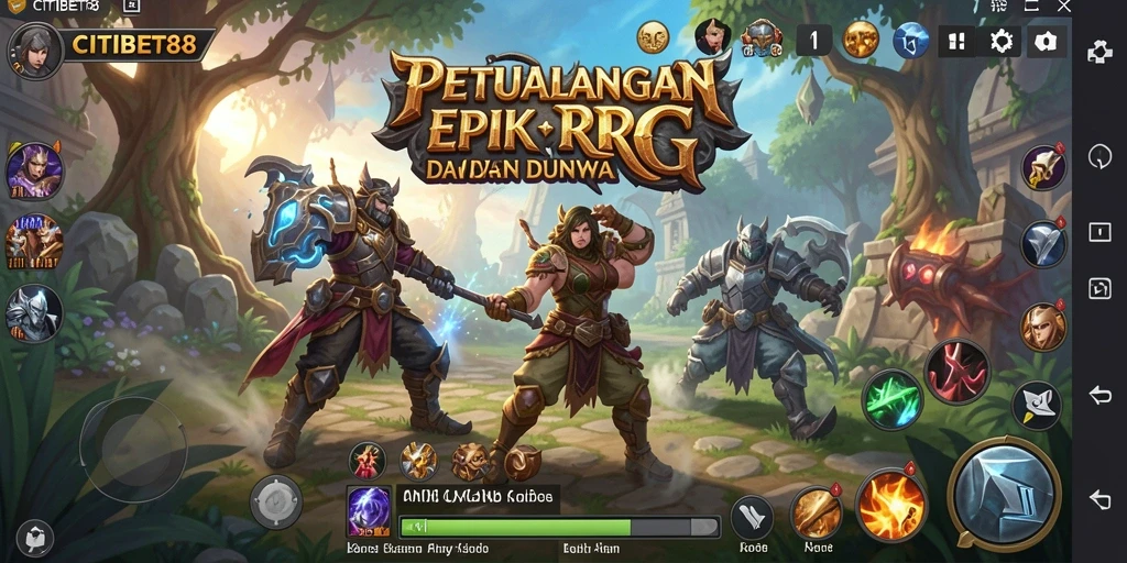 Tampilan gameplay CITIBET88 yang penuh aksi dan petualangan RPG.