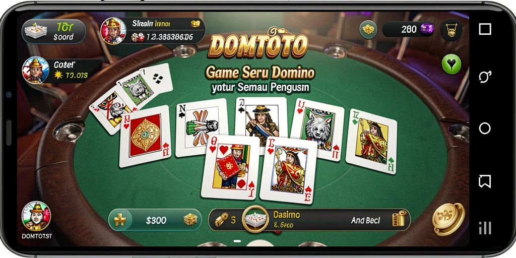Screenshot gameplay DOMTOTO yang menunjukkan aksi seru permainan Domino.