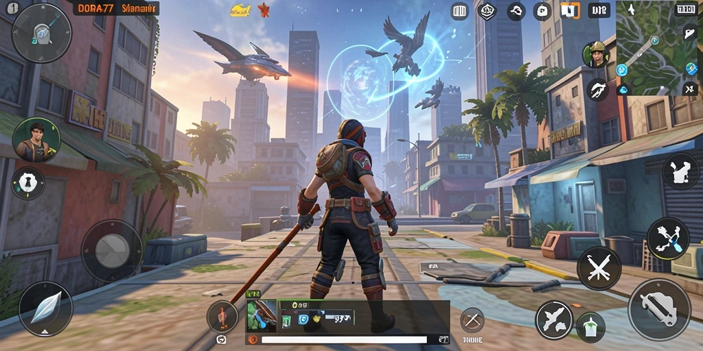 Tampilan gameplay DORA77 yang menakjubkan dan imersif.