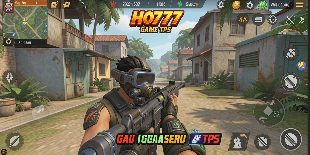 Screenshot utama HO777 menampilkan aksi seru di battlefield TPS.