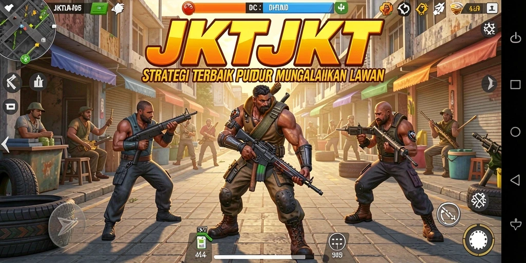 Tampilan gameplay JKTJKT dengan strategi yang menegangkan.