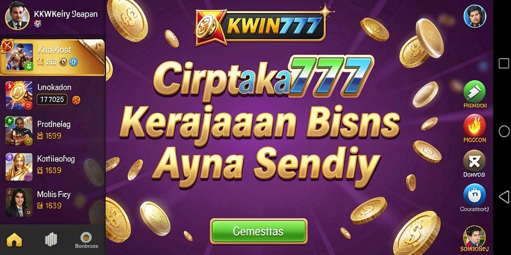 Tampilan gameplay <strong>KKWIN777</strong> yang menarik dalam membangun bisnis Tycoon.