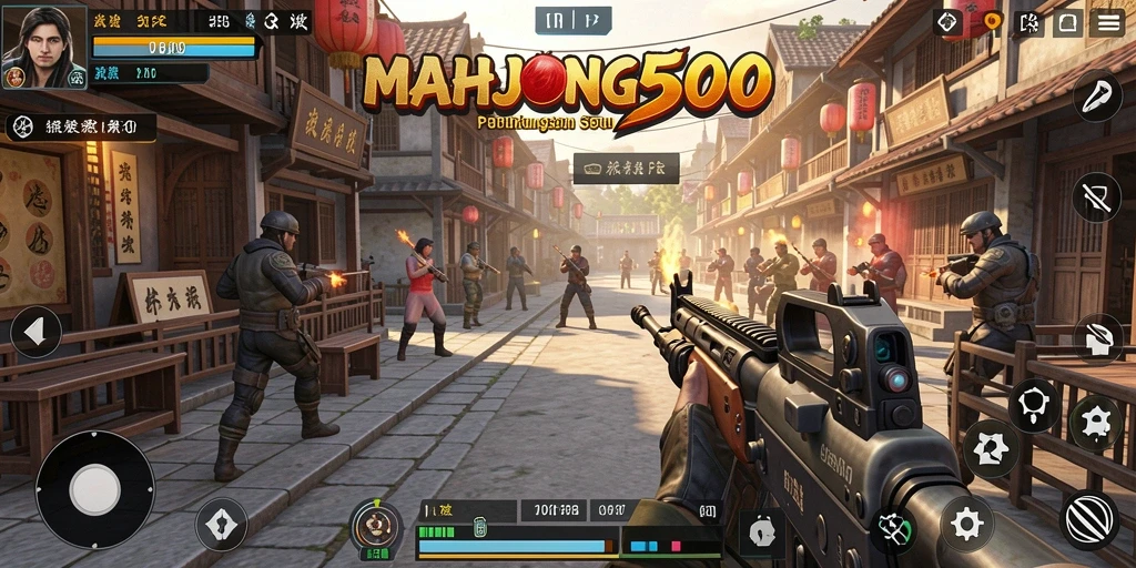 Tampilan menarik dari gameplay seru MAHJONG500.