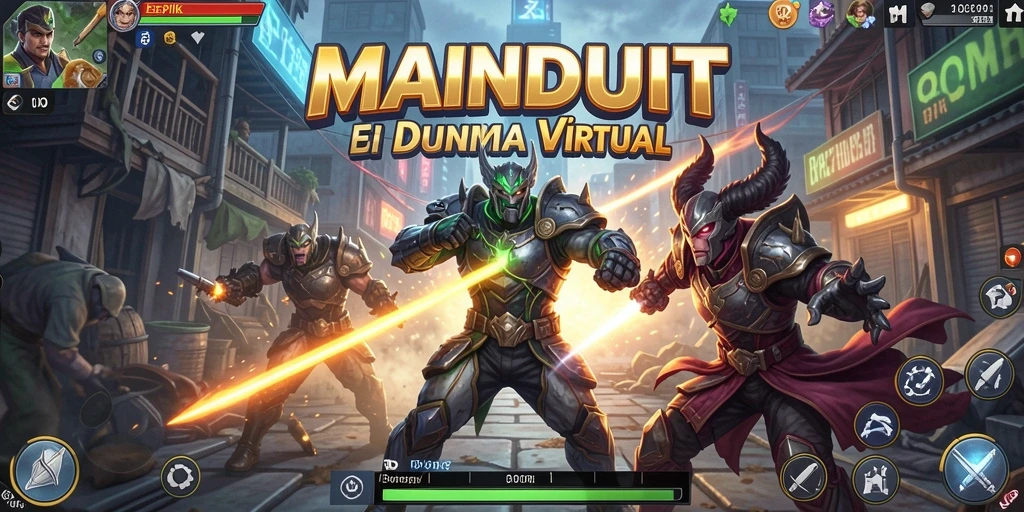 Tangkapan layar gameplay MAINDUIT yang menunjukkan aksi pertarungan seru.