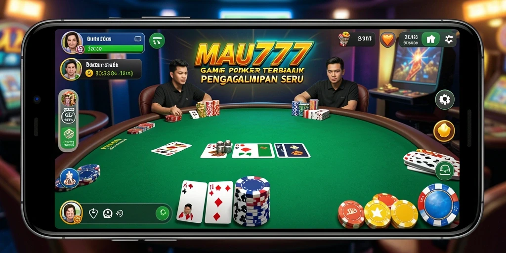Tampilan gameplay poker yang mendebarkan di MAU777.