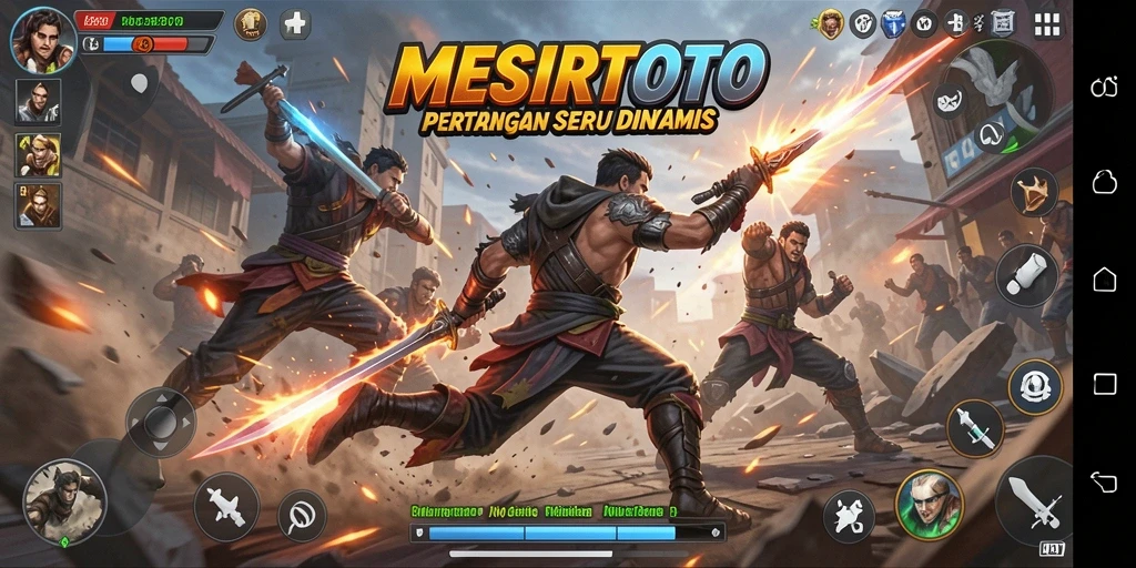 Tampilan gameplay intens dari MESIRTOTO saat pertarungan berlangsung.