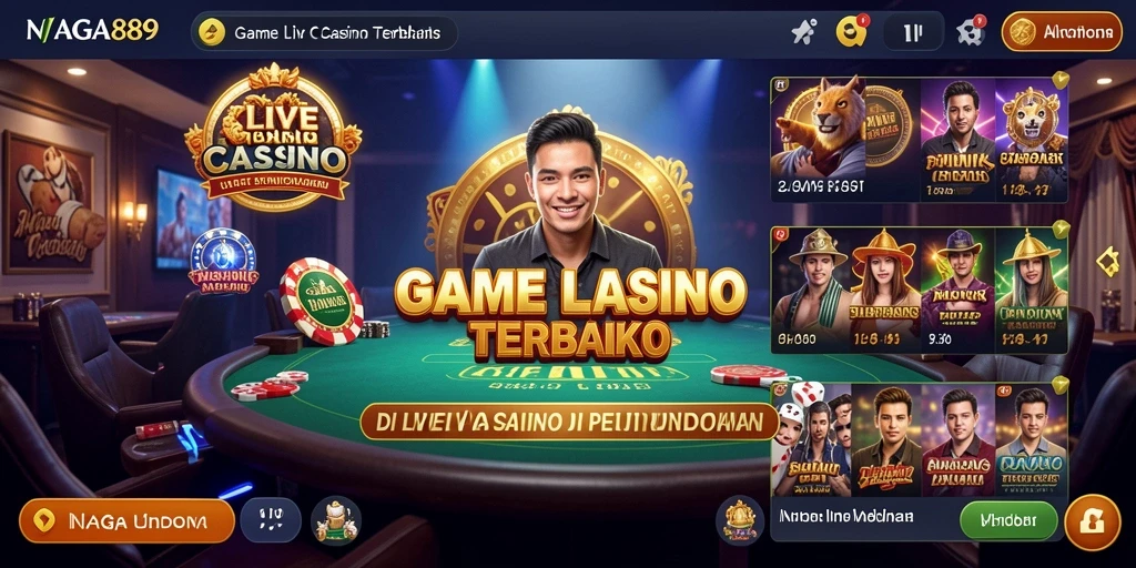 Tampilan gameplay NAGA889 dengan dealer langsung di Live Casino.