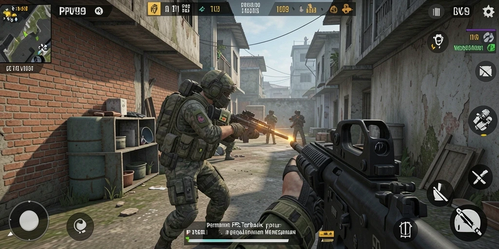 Tampilan duel seru dalam PPV99 dengan tindakan FPS yang cepat.