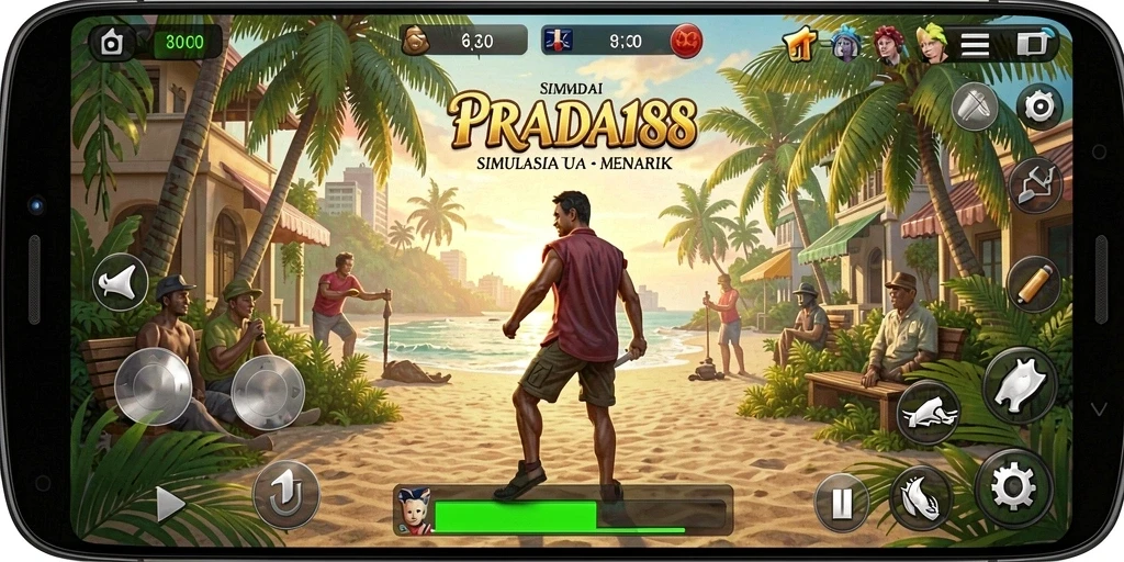Screenshot menunjukkan gameplay menarik dari PRADA188 dalam simulasi kehidupan.