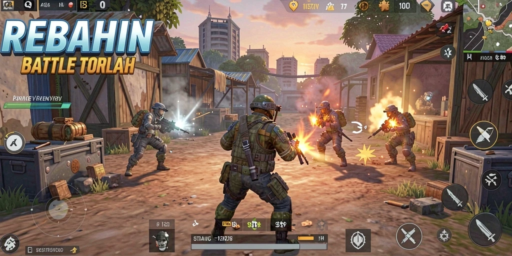 Tampilan utama gameplay REBAHIN dengan pertempuran yang seru.