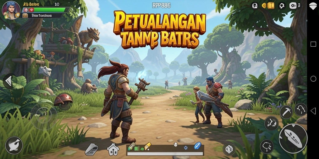 Tangkapan layar gameplay RP886 memperlihatkan dunia terbuka yang luas dan dinamis.