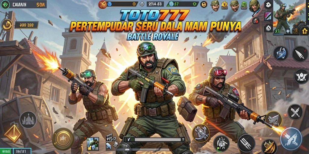 Tampilan mendebarkan dari gameplay TOTO777 dalam pertempuran Battle Royale.