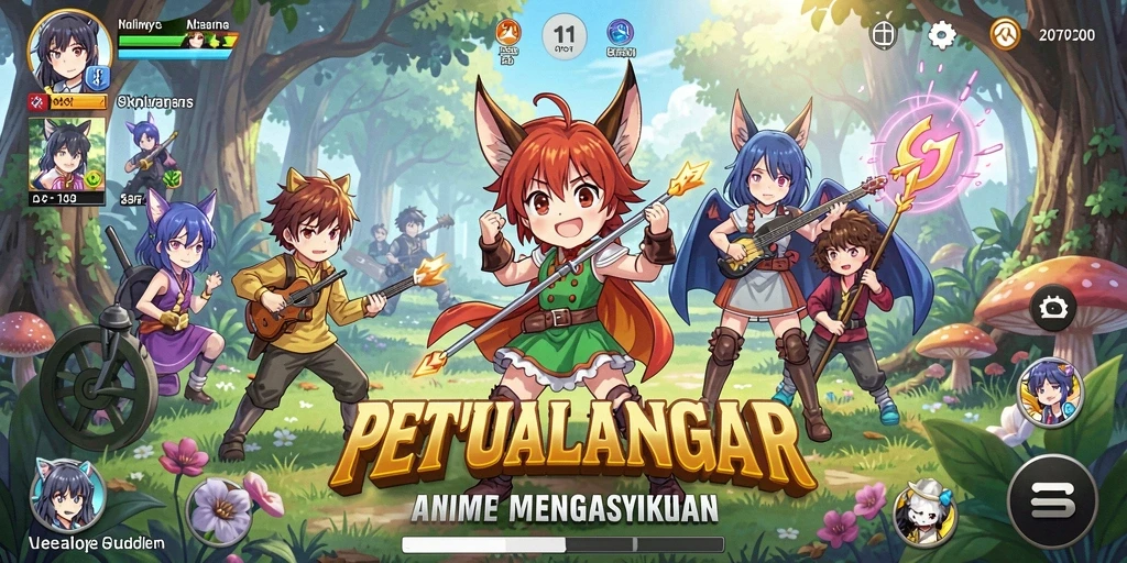 Tampilan gameplay V21 yang dinamis dan penuh warna.