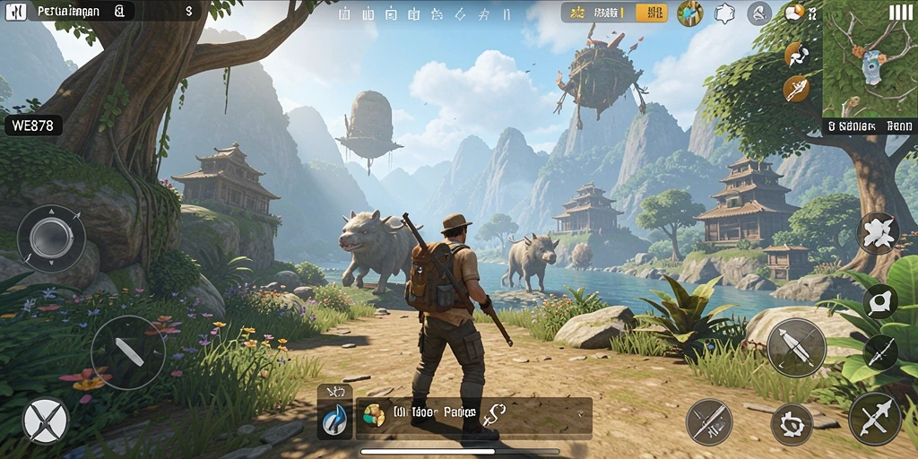 Tampilan gameplay dinamis dalam petualangan Open World.